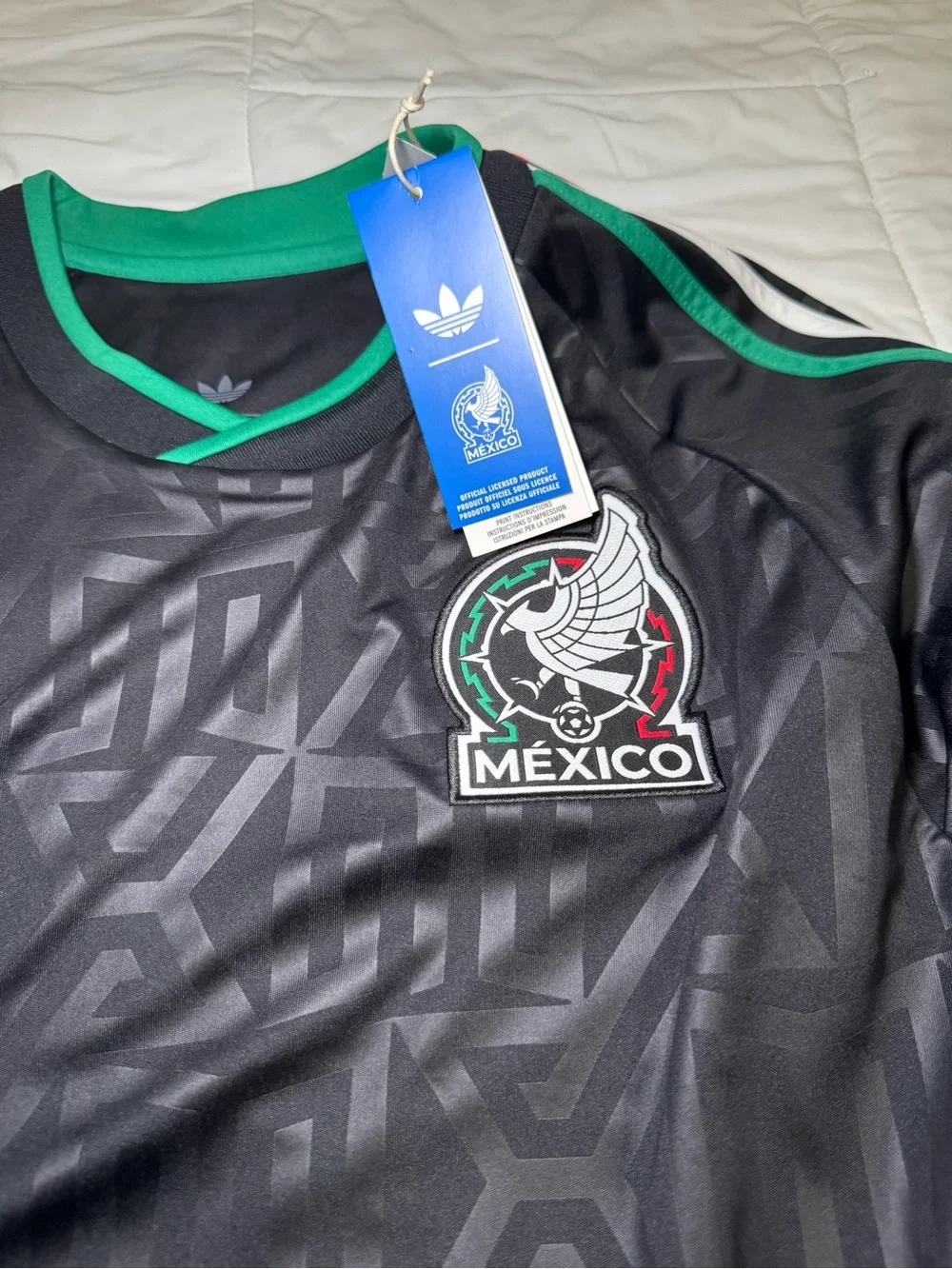 Adidas Mexico 2026 Black Long Sleeve Soccer Jersey - Green/Red/White Accents